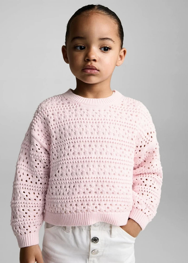 Openwork cotton sweater