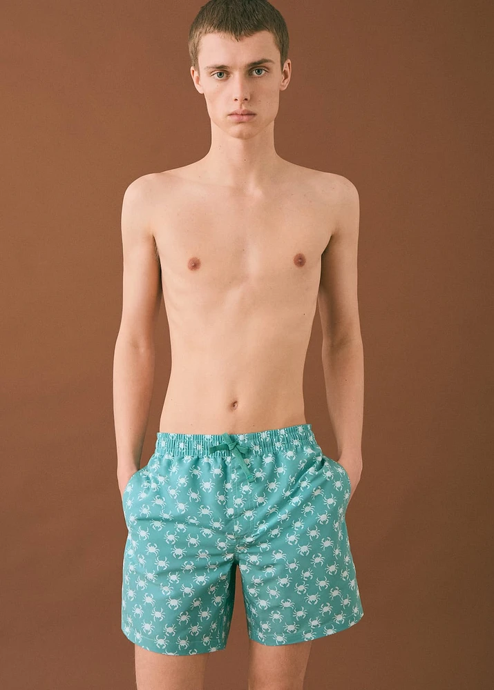 Crab-print swimsuit