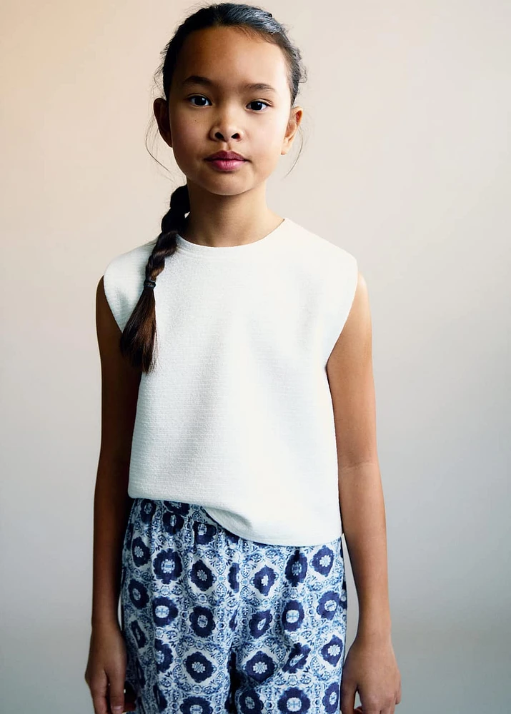 Textured cotton T-shirt