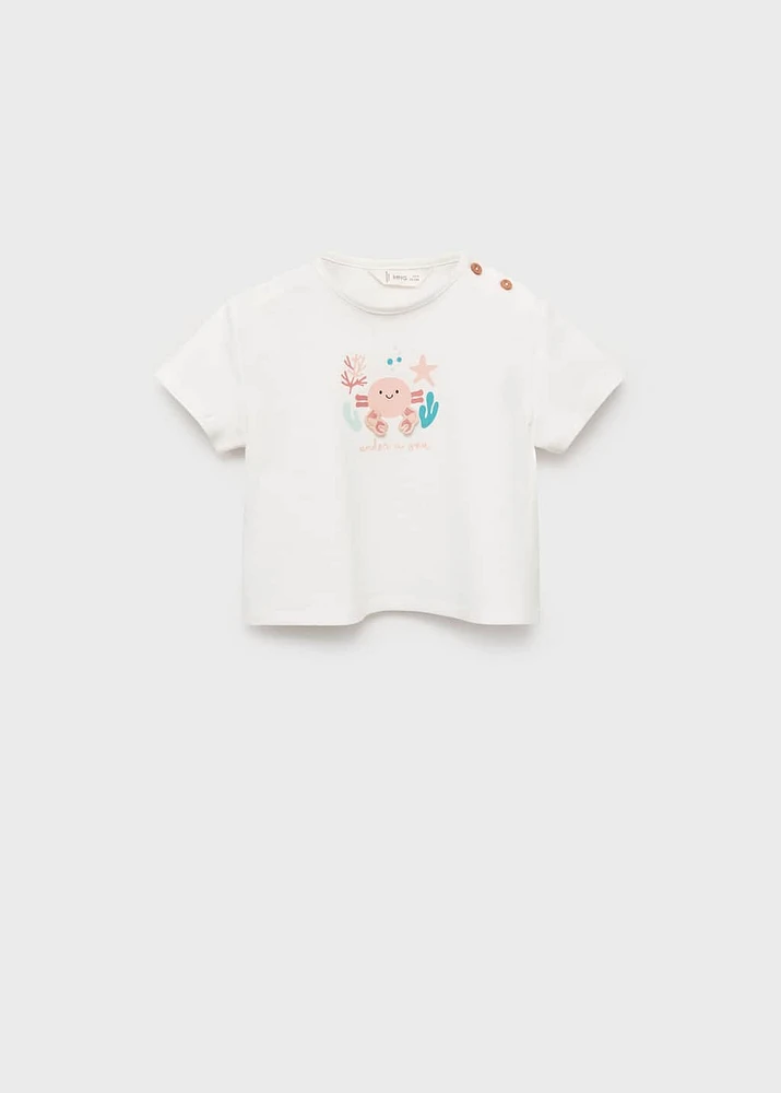 Embossed cotton t-shirt