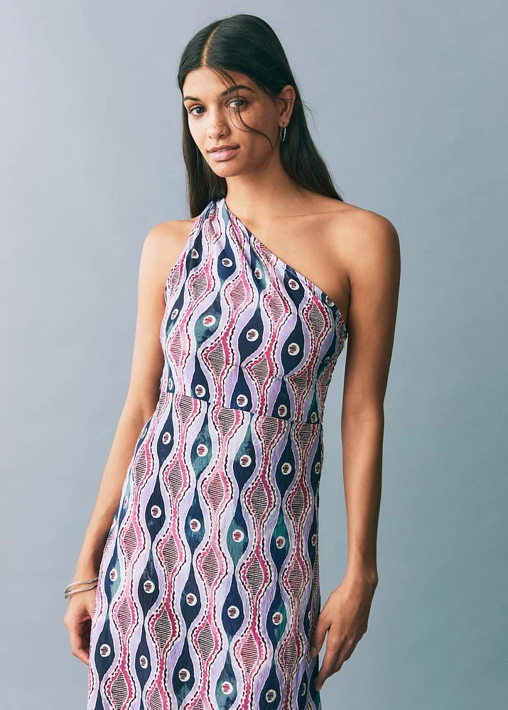 Printed asymmetrical dress