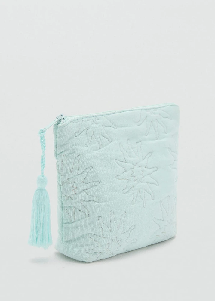 Embroidered details toiletry bag