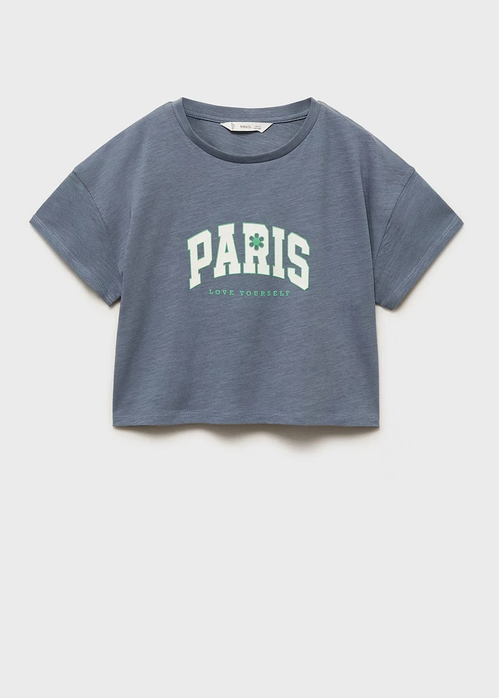 Printed cropped t-shirt