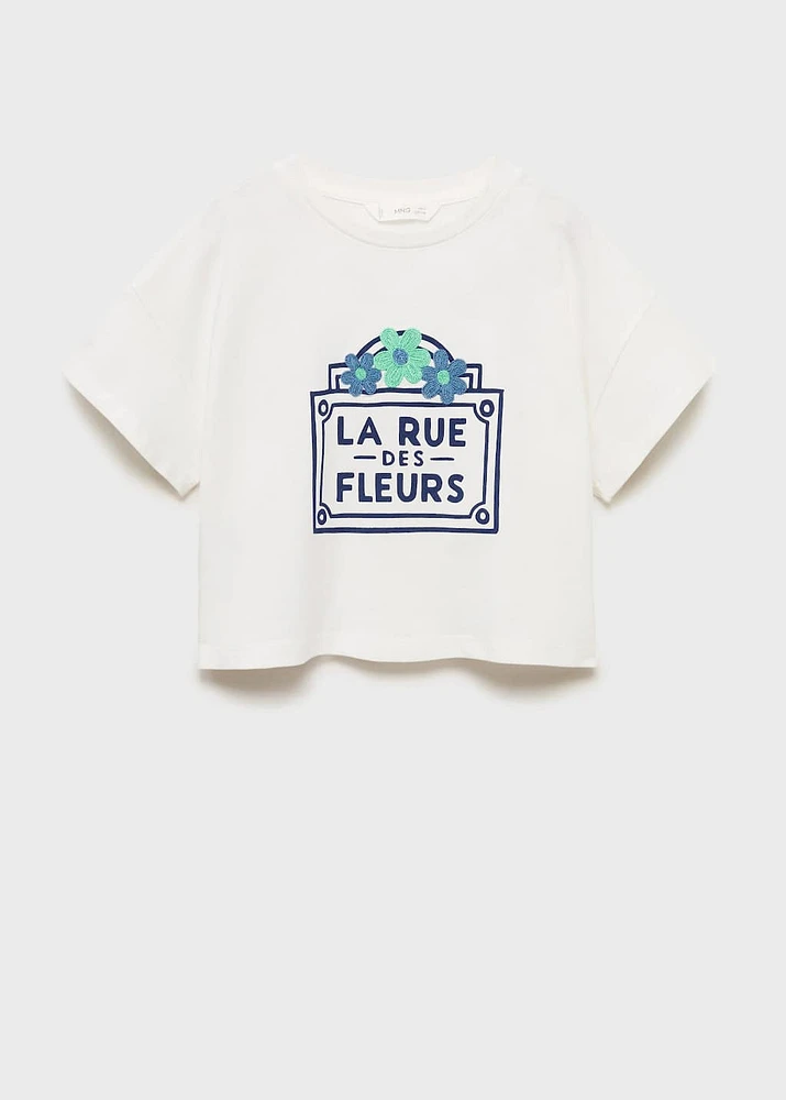 Printed cropped t-shirt