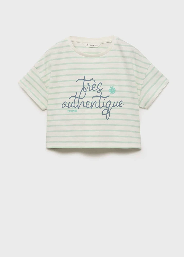 Patch striped t-shirt