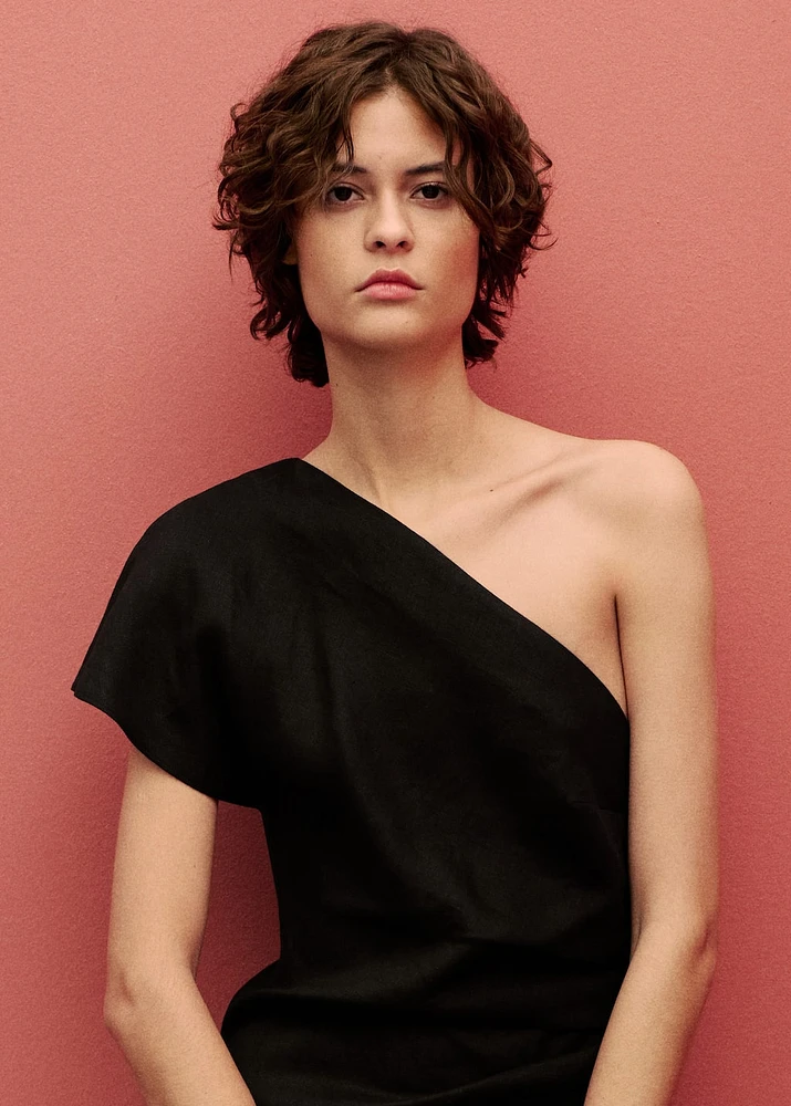 Asymmetrical linen dress