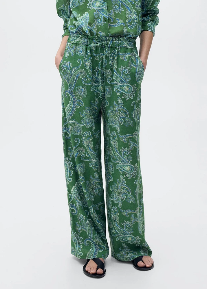 Paisley-print pants