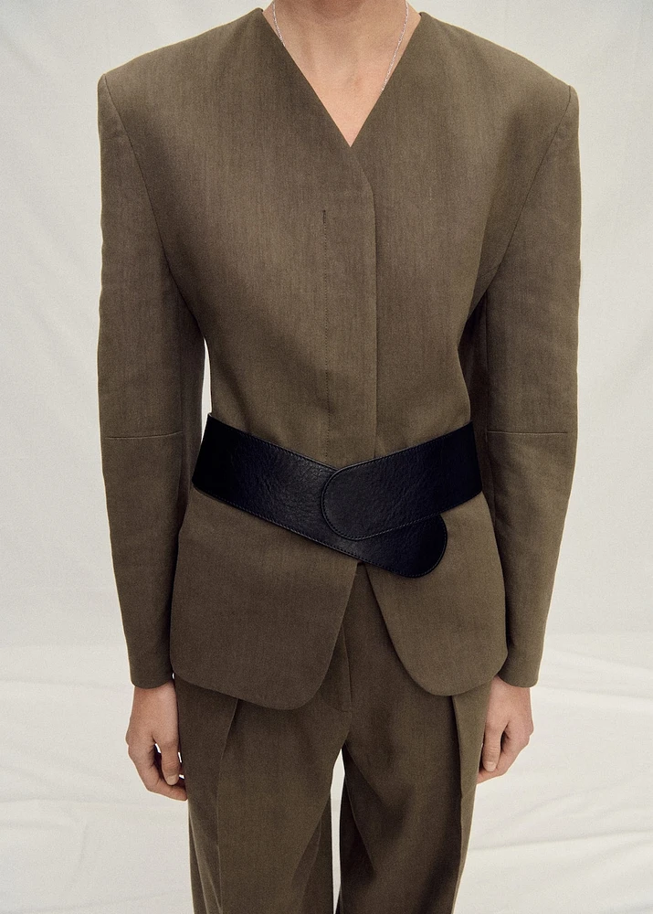 Seamless linen suit blazer
