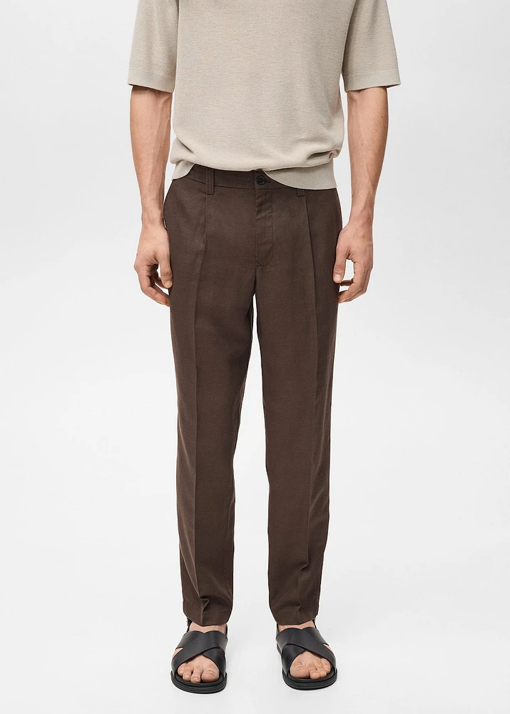 Slim fit linen pants