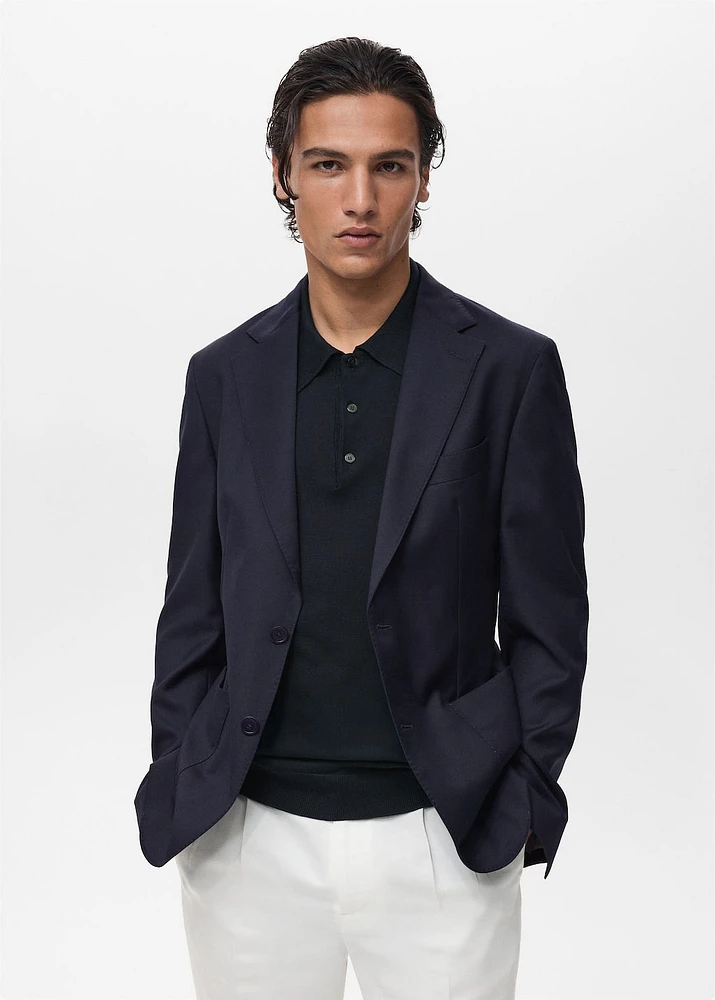 Slim-fit blazer made from 100% cool wool