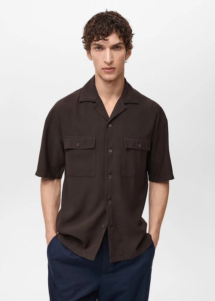 Viscose shirt with pockets