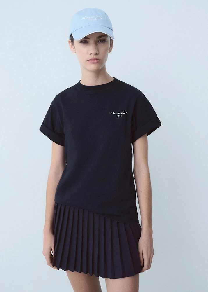 Cotton t-shirt with printed message
