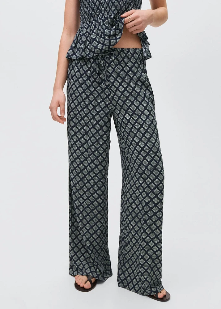 Printed straight pants