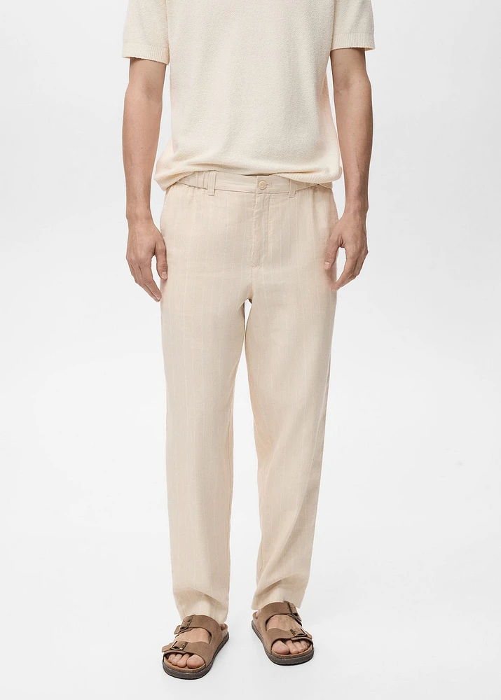 Pinstripe linen pants