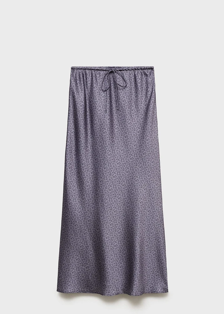 Printed satin skirt