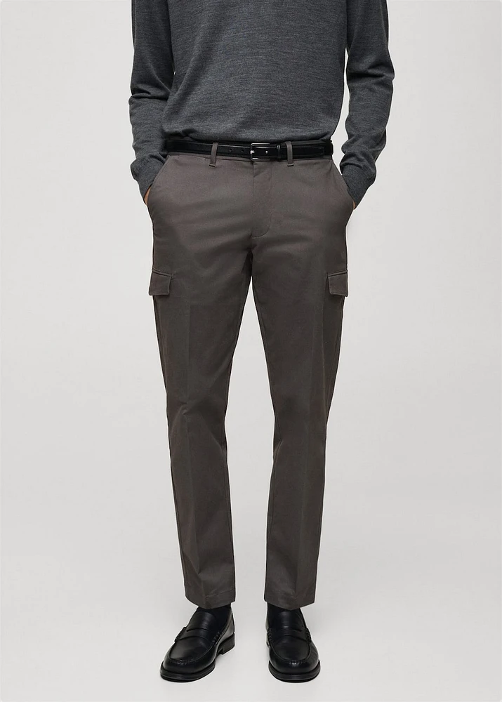 Regular-fit cotton cargo pants