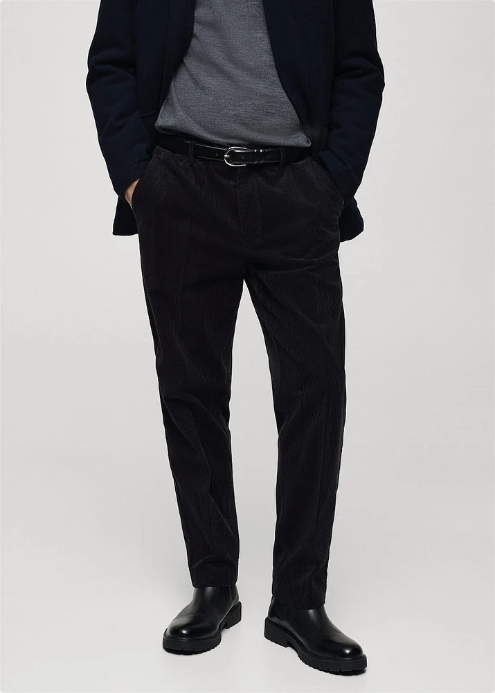 Corduroy regular-fit pants