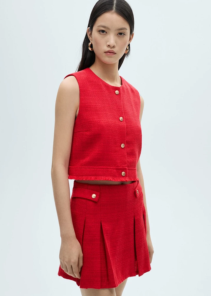 Tweed pleated skirt