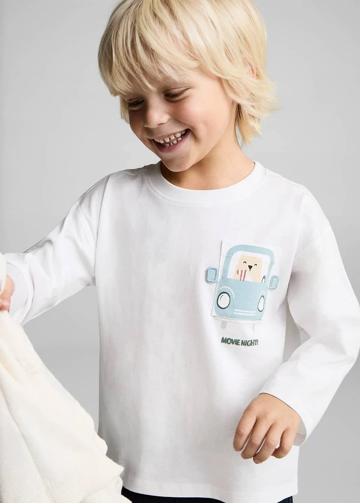 Embossed cotton T-shirt