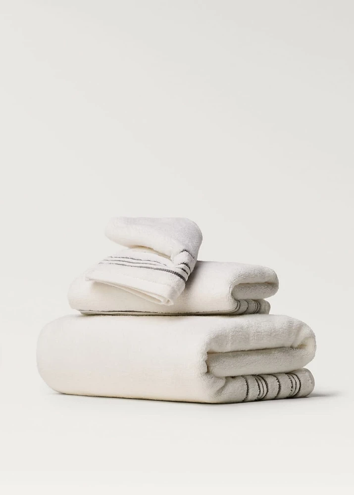 Hand towel with striped trim