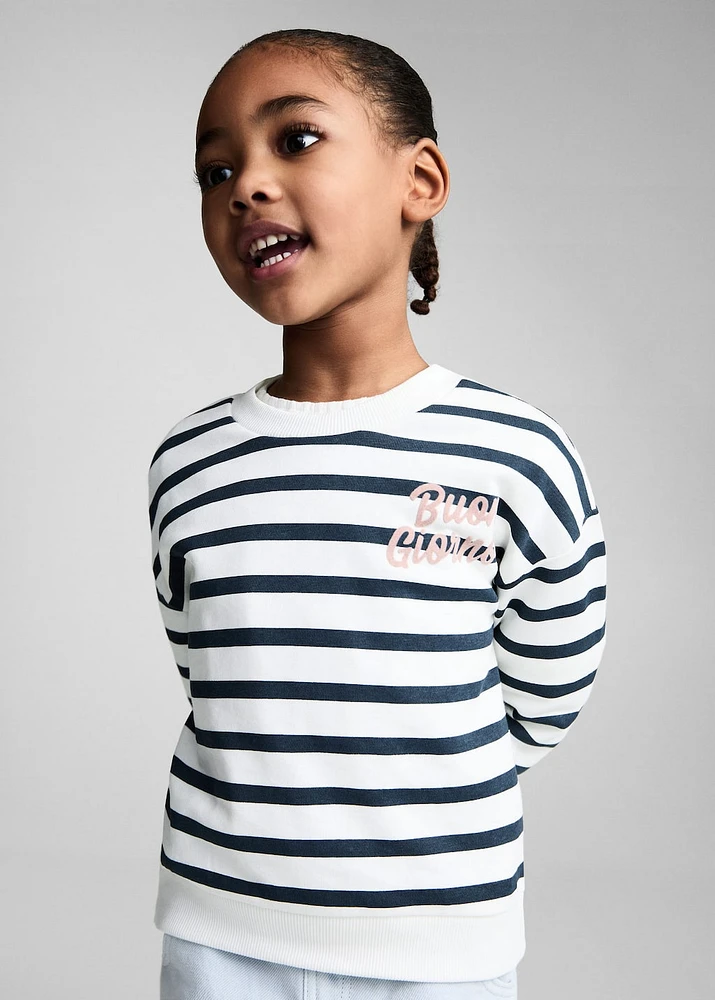 Message striped sweatshirt