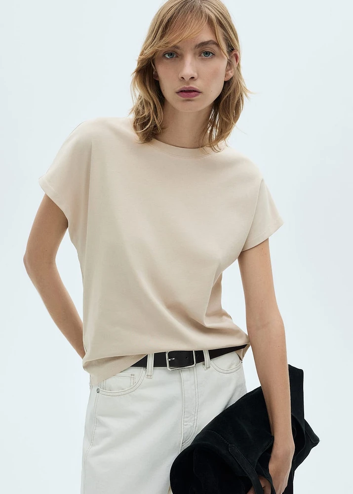 Rounded neck cotton t-shirt