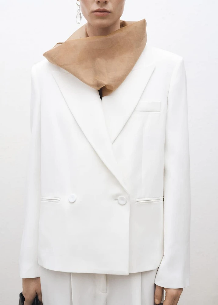 Oversized double-breasted suit blazer