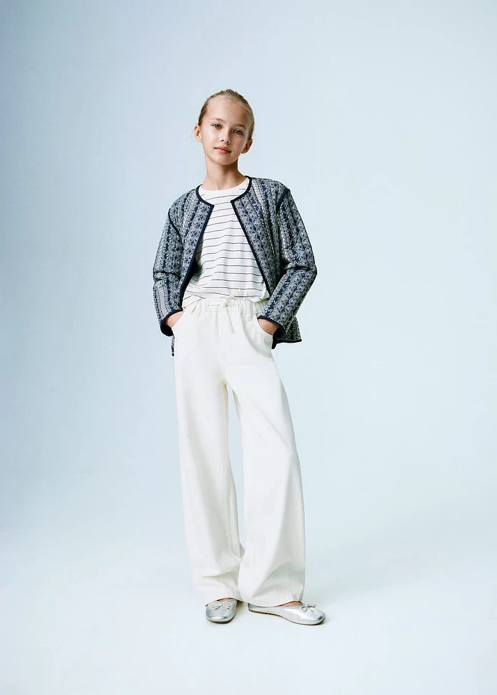Wideleg jeans with adjustable drawstring