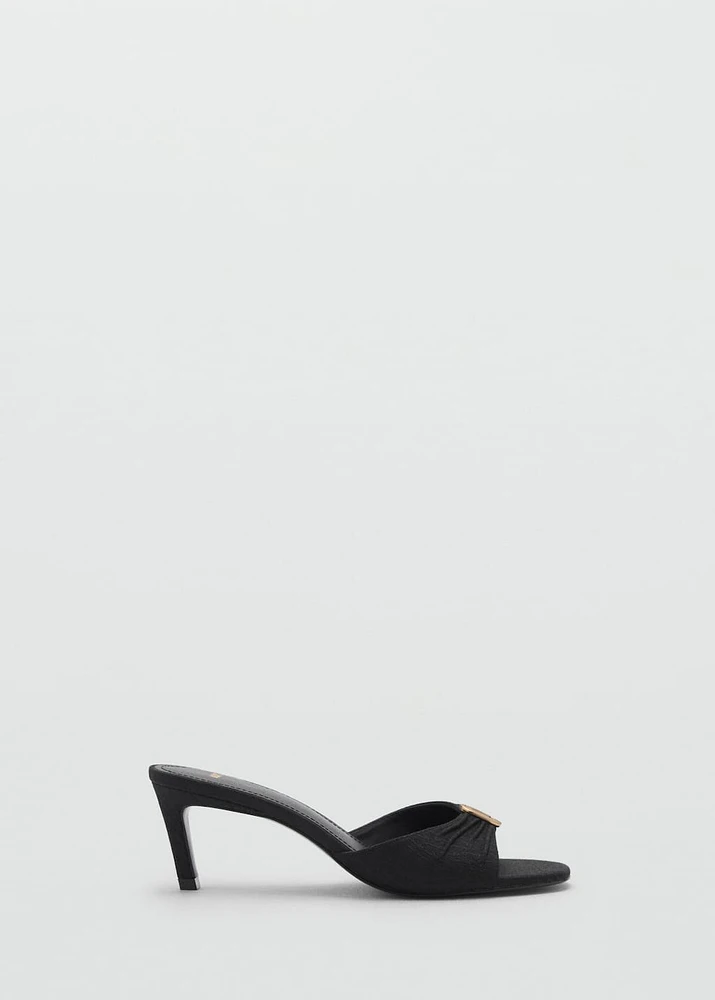 Heeled sandals with metallic detail