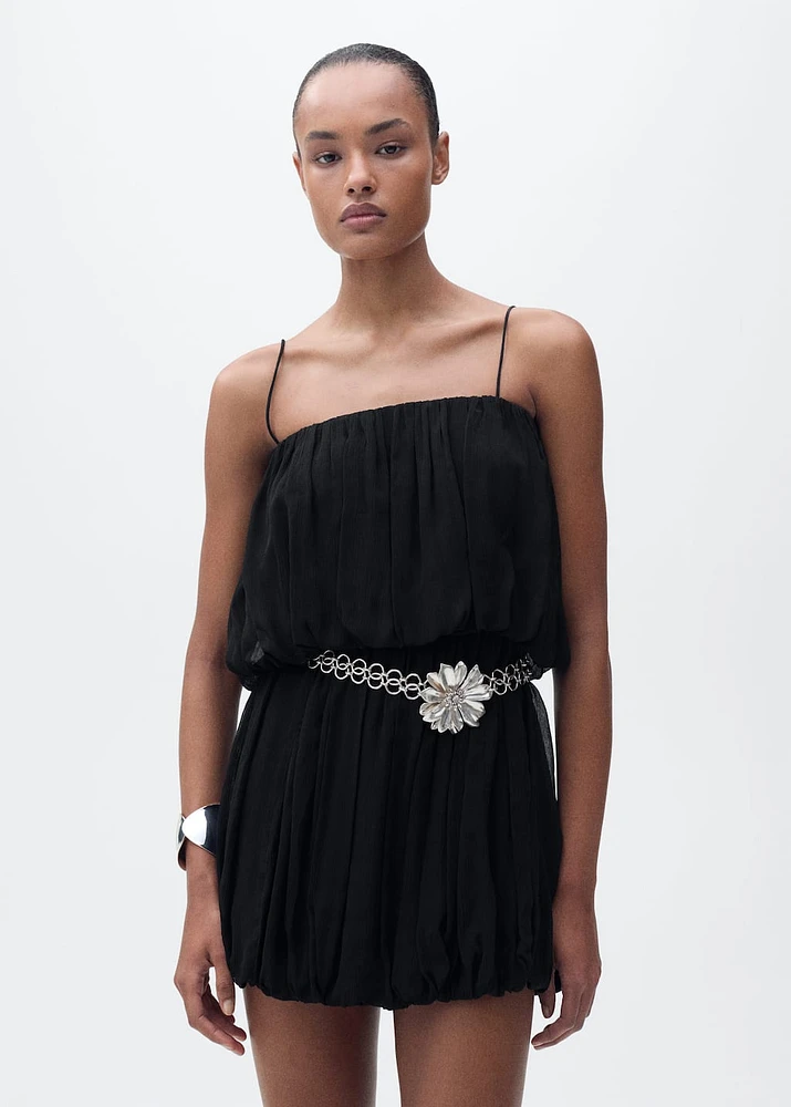 Gathered balloon dress