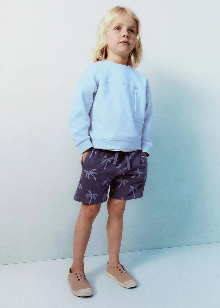 Printed cotton Bermuda shorts
