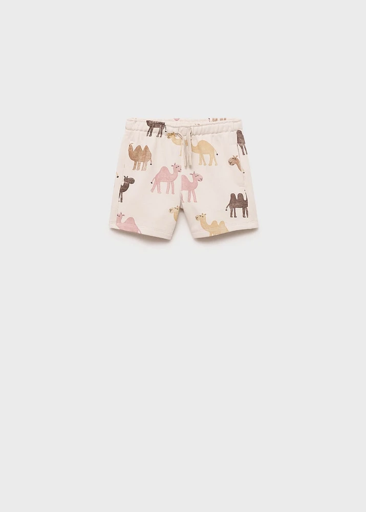 Camel-print bermuda shorts