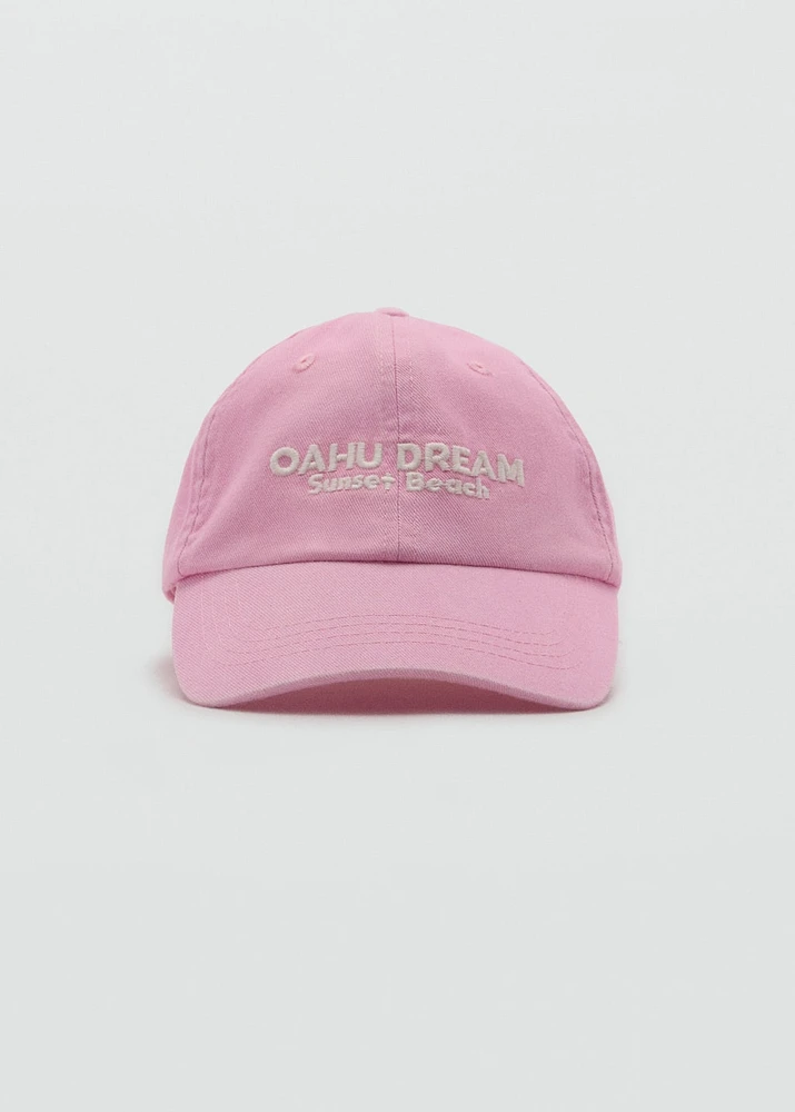 Cap with embroidered visor