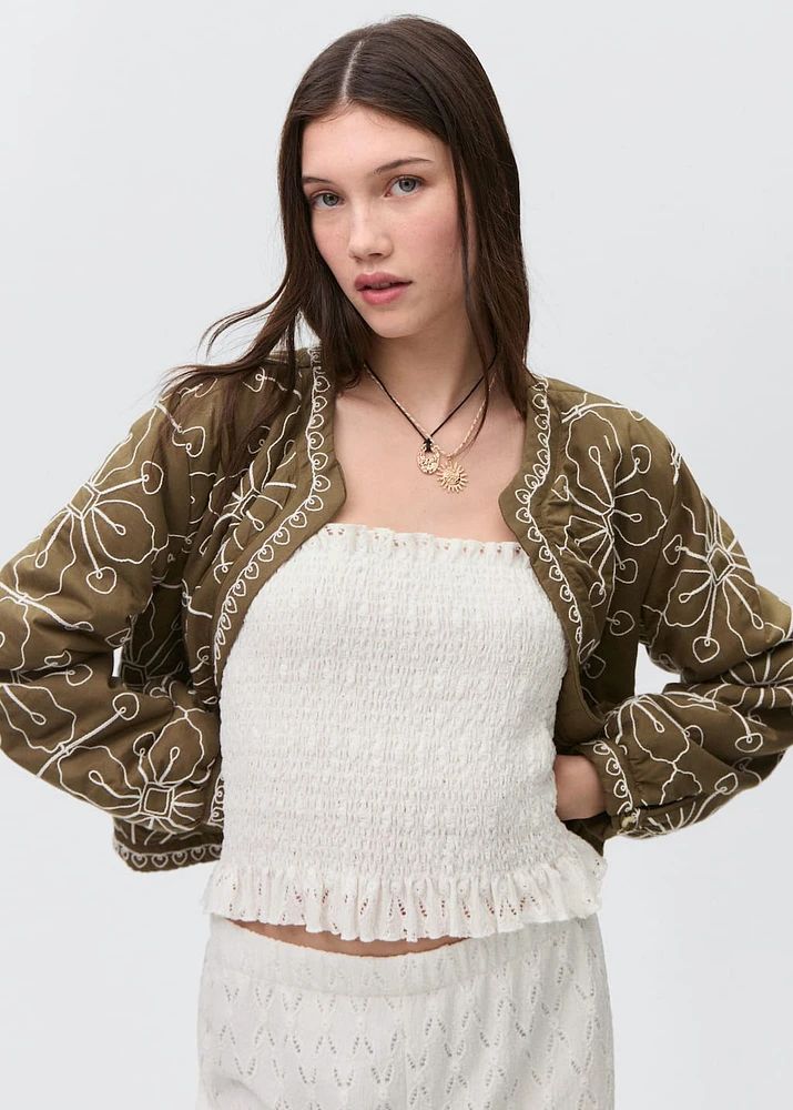 Ruched strapless top