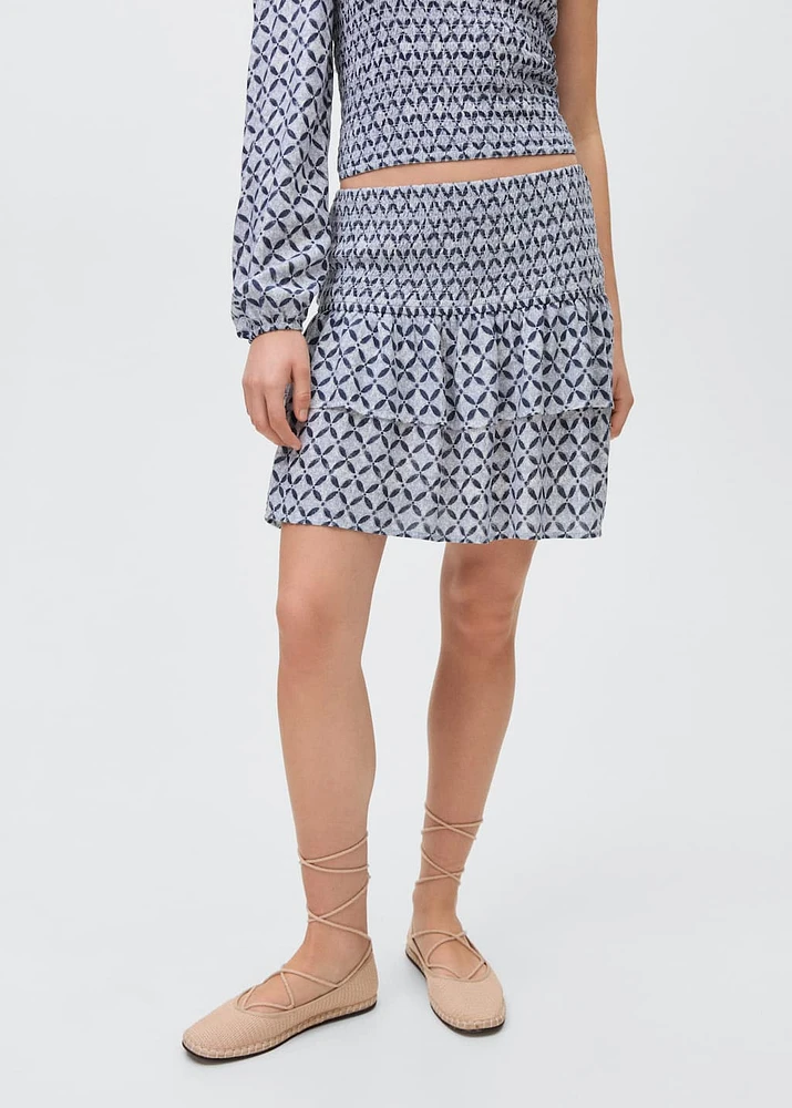 Printed skirt with ruffles