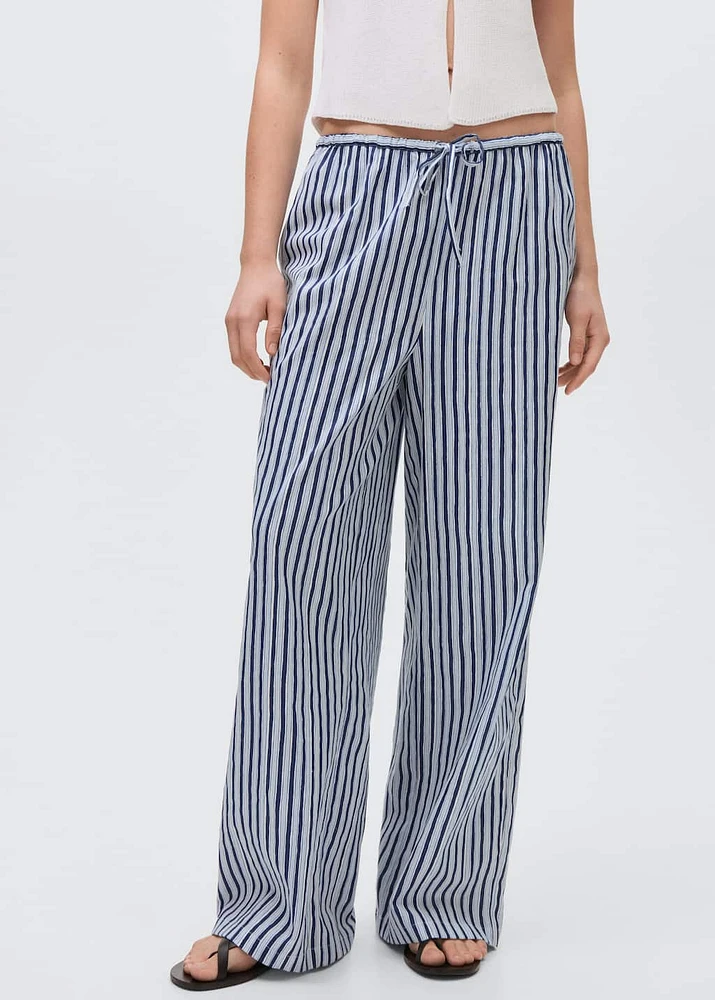 Straight striped trousers