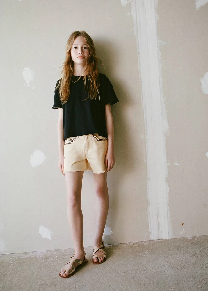 Shorts with embroidered detail