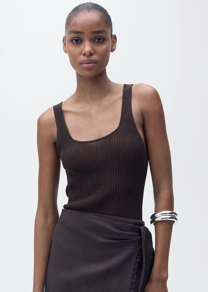Chunky rib-knit top