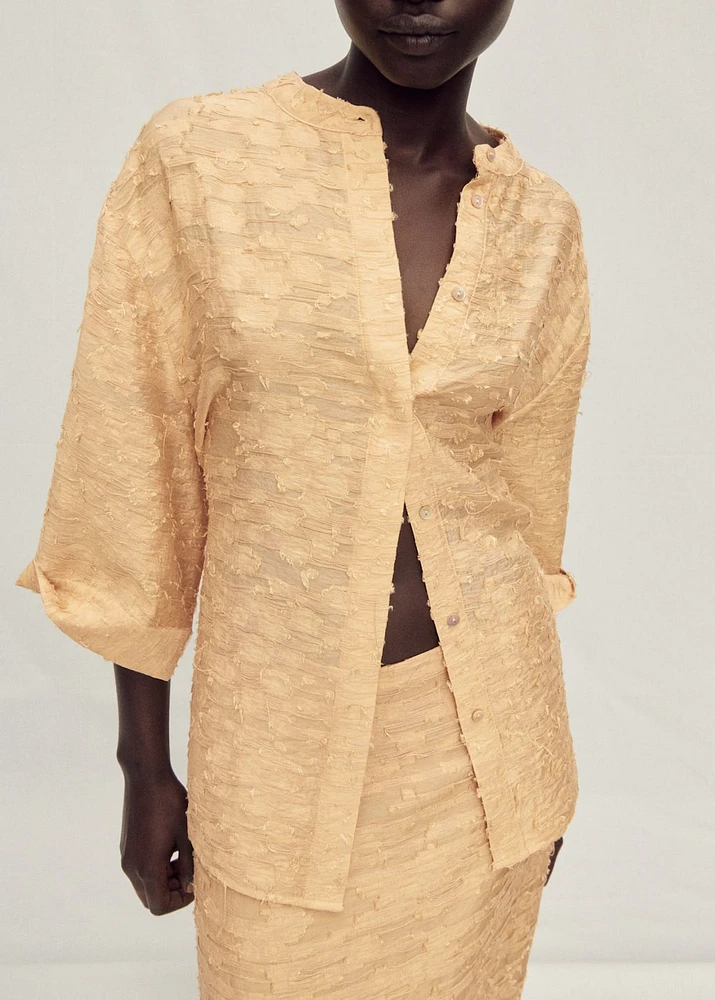 Textured oversize shirt