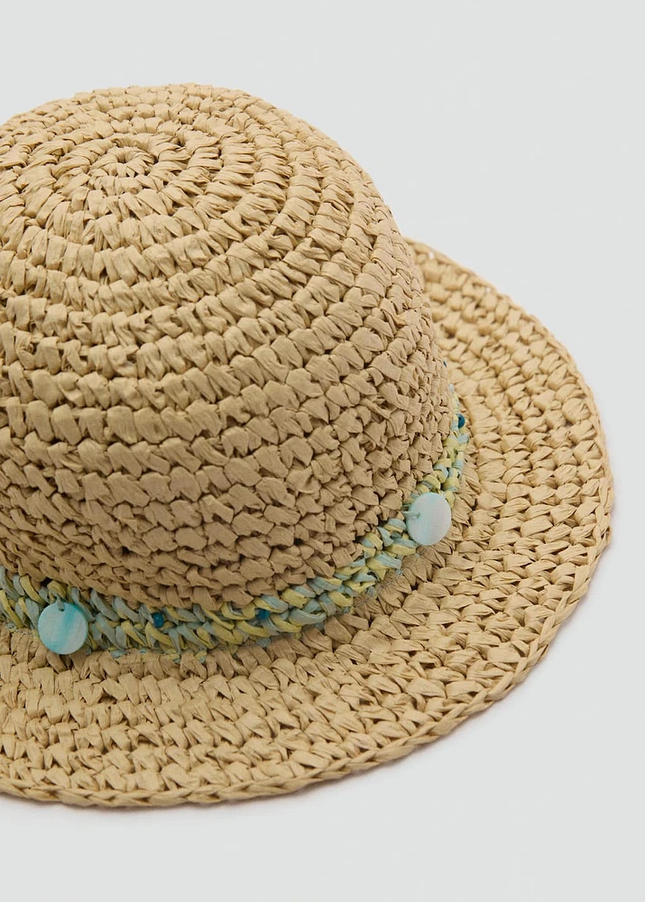 Raffia beaded hat