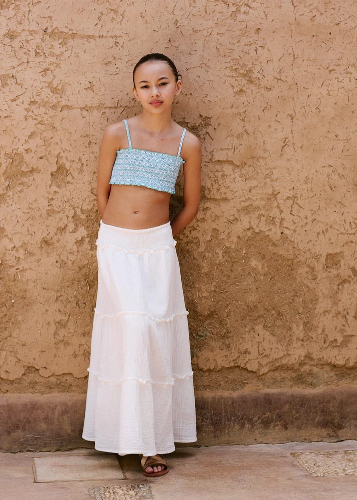 Ruffled long skirt