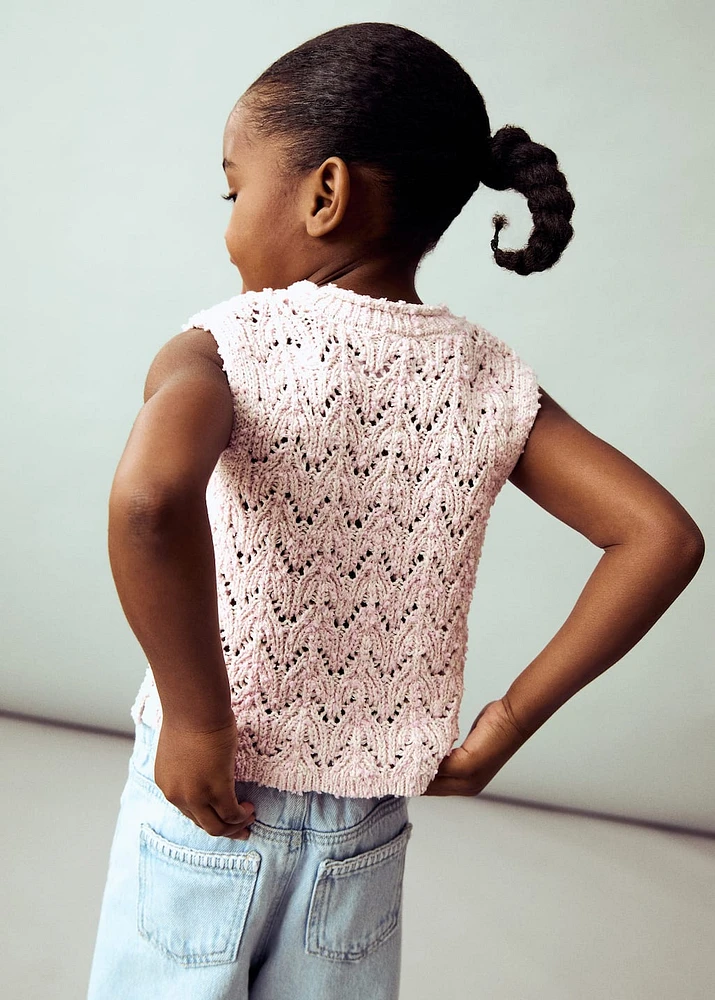Openwork knit top