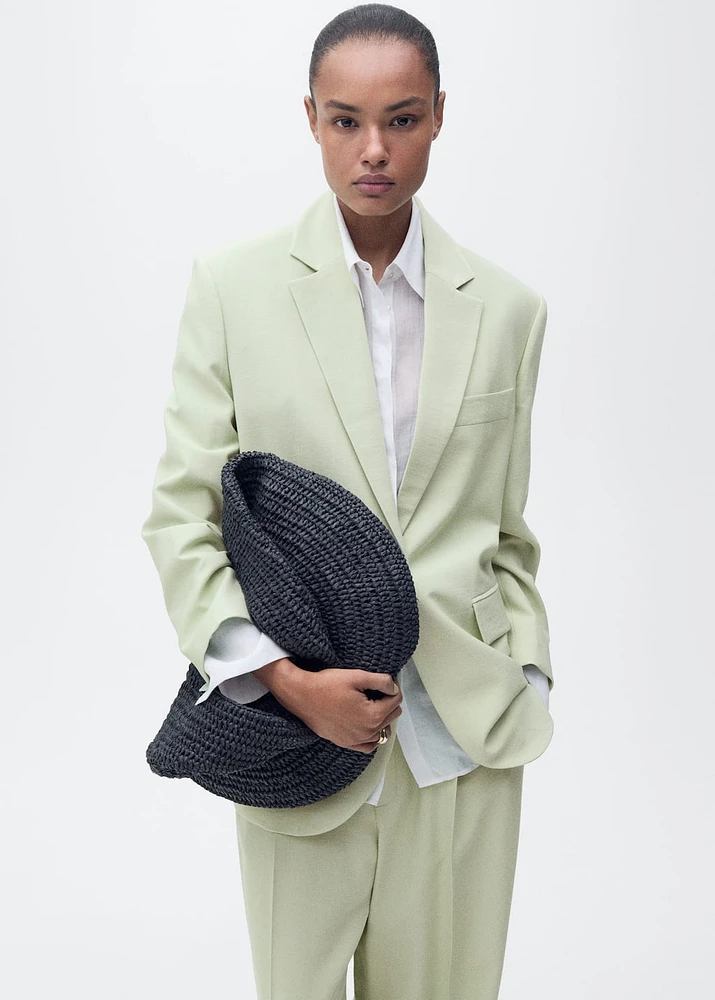 Straight-fit suit jacket