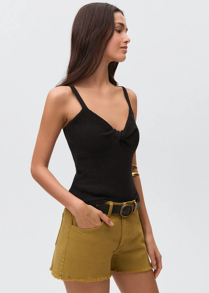 Knit strap top
