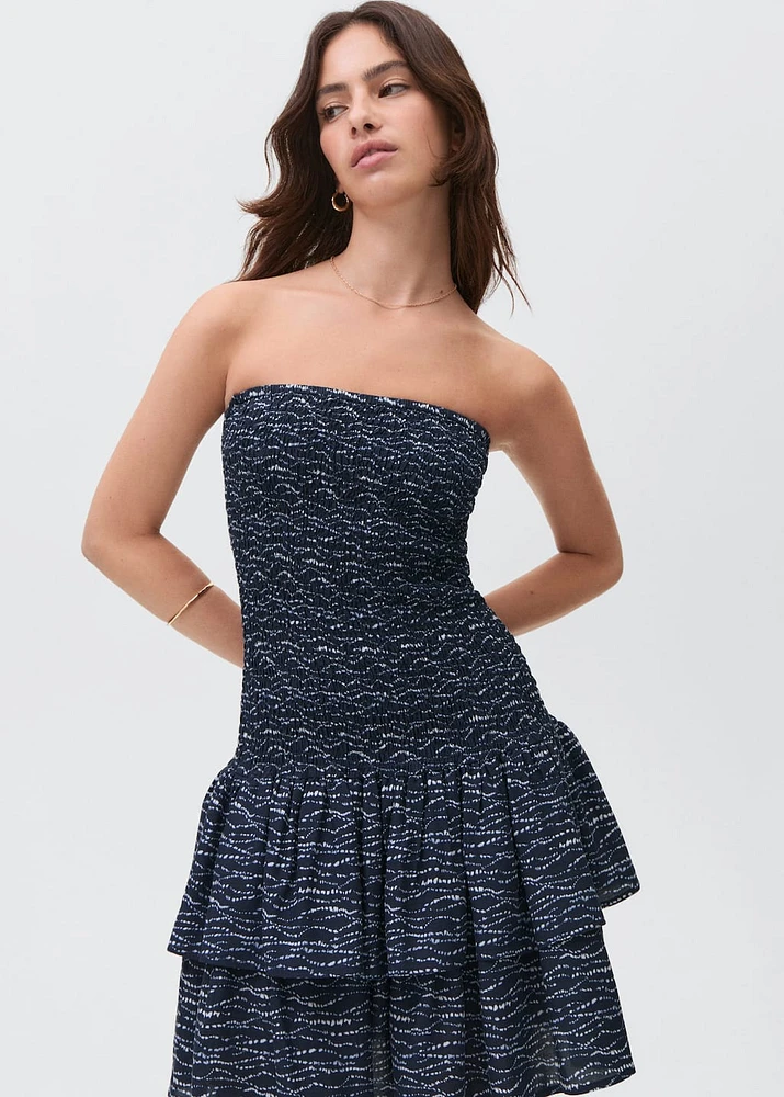 Ruffled printed dress