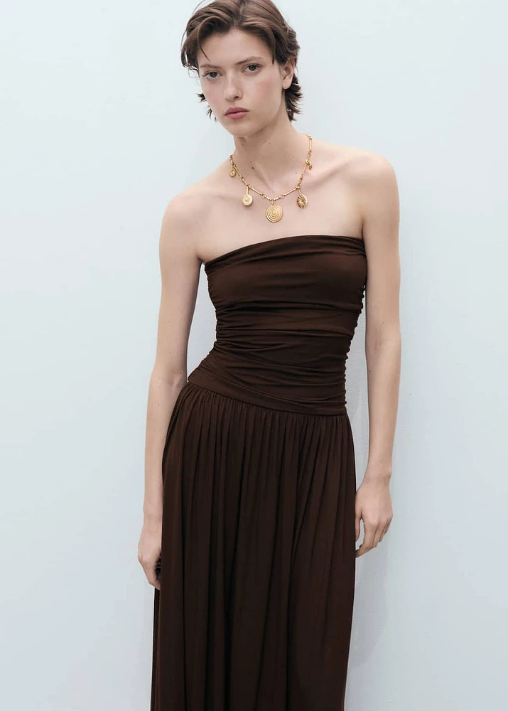 Combined strapless dress
