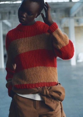 Chunky-knit striped sweater