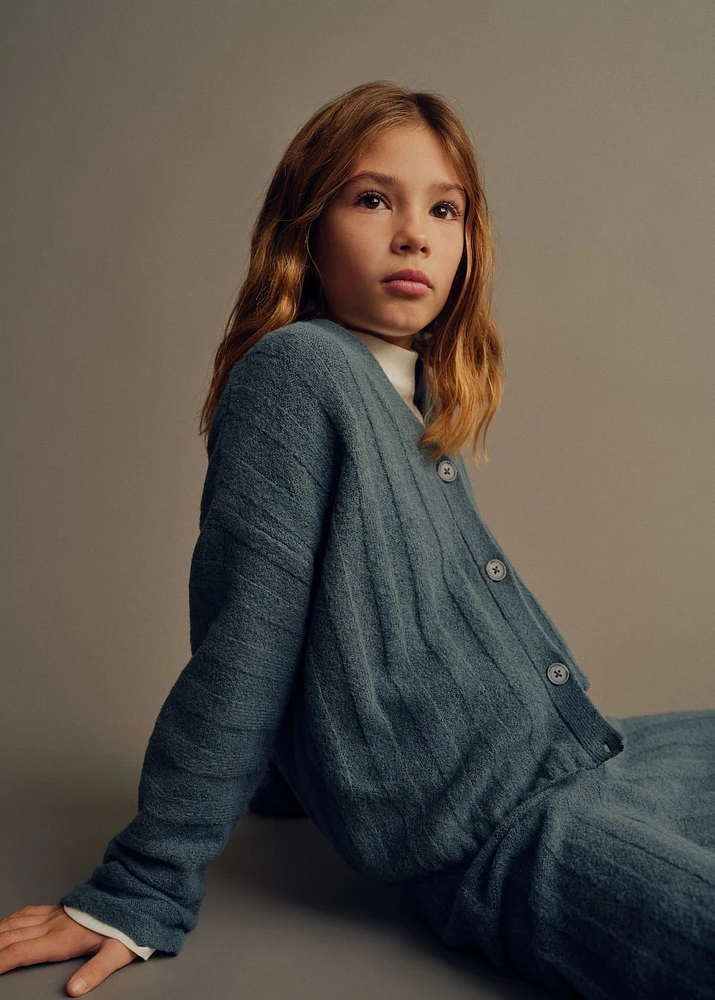 Striped knitted cardigan