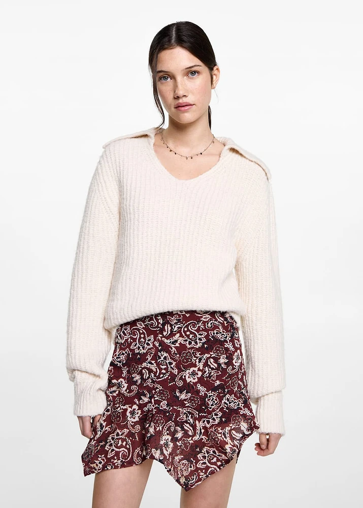 Asymmetrical printed skirt