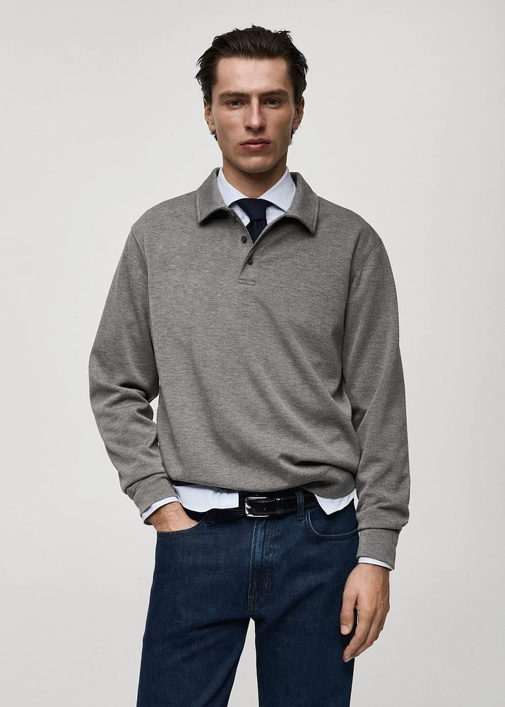 Regular-fit polo sweatshirt